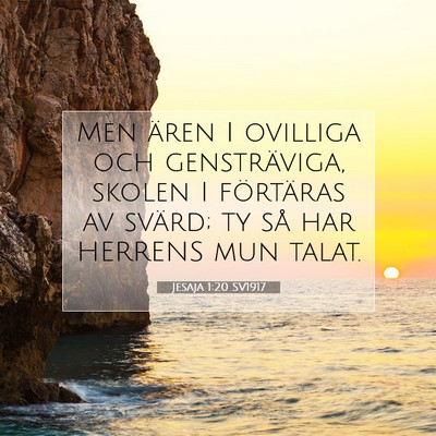 Jesaja 1:20 SV1917 Bild av bibelvers