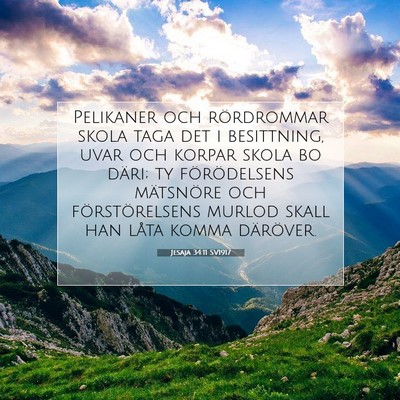 Jesaja 34:11 SV1917 Bild av bibelvers