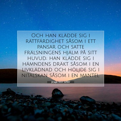 Jesaja 59:17 SV1917 Bild av bibelvers