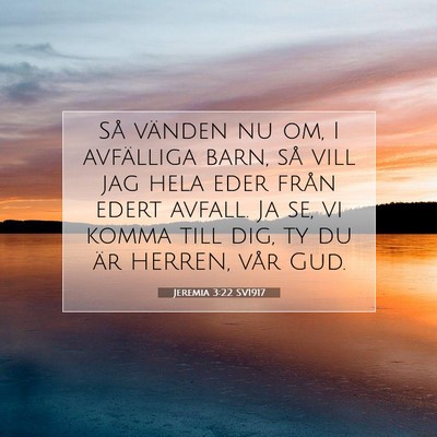 Jeremia 3:22 SV1917 Bild av bibelvers