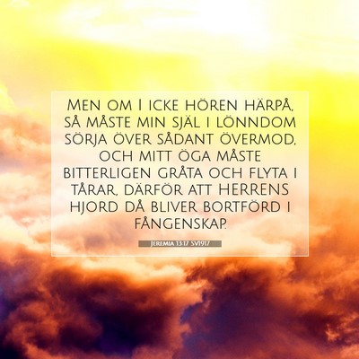 Jeremia 13:17 SV1917 Bild av bibelvers