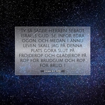 Jeremia 16:9 Bibelvers Förklarad