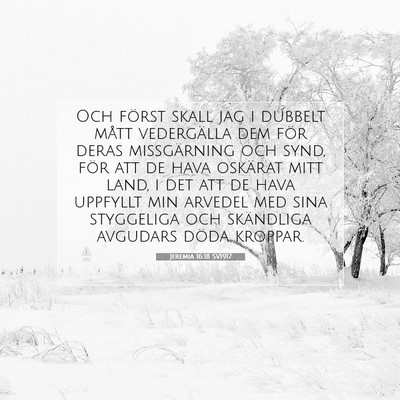Jeremia 16:18 SV1917 Bild av bibelvers