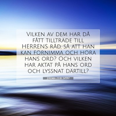 Jeremia 23:18 Bibelvers Förklarad