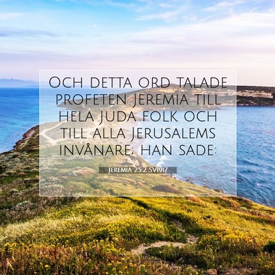 Jeremia 25:2 Bibelvers Förklarad