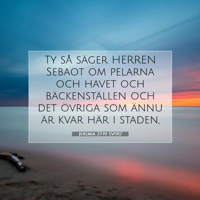 Jeremia 27:19 SV1917 Bild av bibelvers