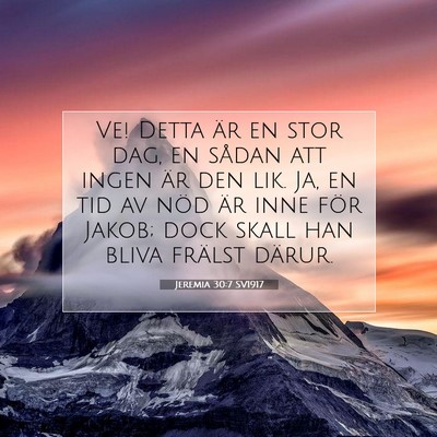 Jeremia 30:7 SV1917 Bild av bibelvers