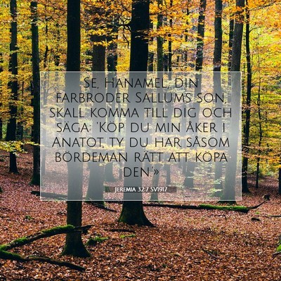 Jeremia 32:7 SV1917 Bild av bibelvers