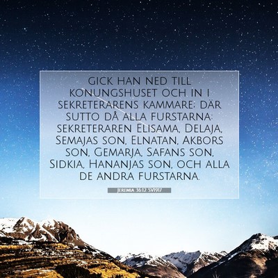 Jeremia 36:12 SV1917 Bild av bibelvers