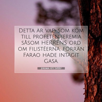 Jeremia 47:1 Bibelvers Förklarad