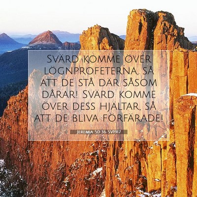 Jeremia 50:36 SV1917 Bild av bibelvers