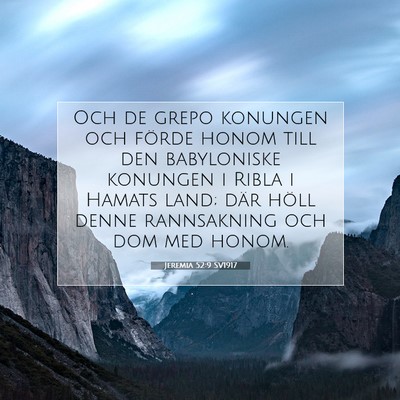 Jeremia 52:9 SV1917 Bild av bibelvers