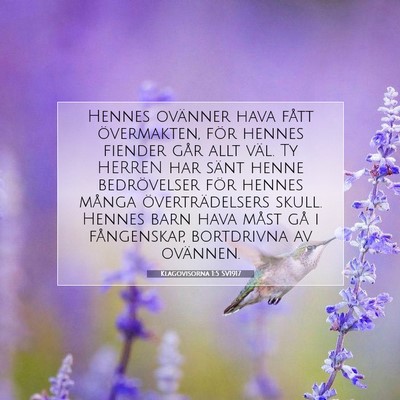 Klagovisorna 1:5 SV1917 Bild av bibelvers