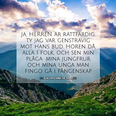 Klagovisorna 1:18 SV1917 Bild av bibelvers