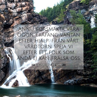 Klagovisorna 4:17 SV1917 Bild av bibelvers