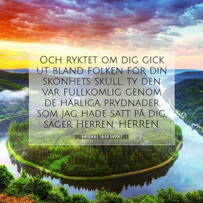 Hesekiel 16:14 SV1917 Bild av bibelvers