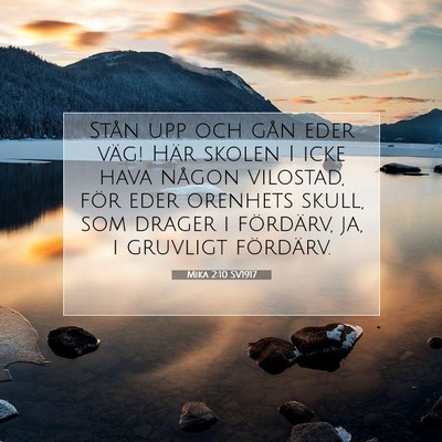 Mika 2:10 SV1917 Bild av bibelvers