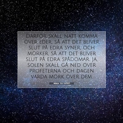 Mika 3:6 SV1917 Bild av bibelvers