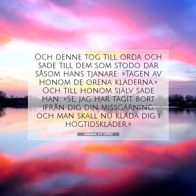 Sakaria 3:4 SV1917 Bild av bibelvers
