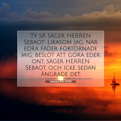 Sakaria 8:14 SV1917 Bild av bibelvers