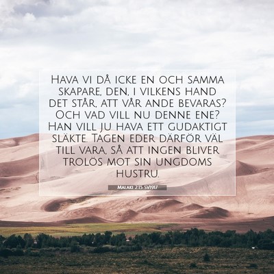 Malaki 2:15 SV1917 Bild av bibelvers