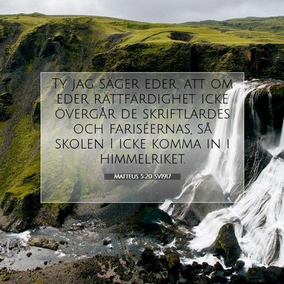 Matteus 5:20 SV1917 Bild av bibelvers
