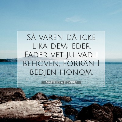 Matteus 6:8 SV1917 Bild av bibelvers