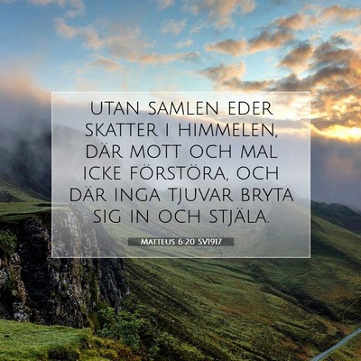 Matteus 6:20 SV1917 Bild av bibelvers