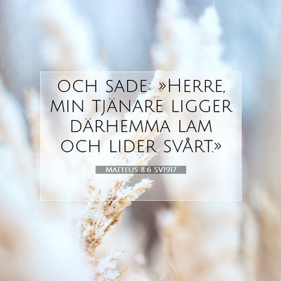 Matteus 8:6 SV1917 Bild av bibelvers