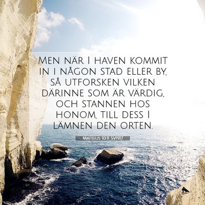 Matteus 10:11 SV1917 Bild av bibelvers