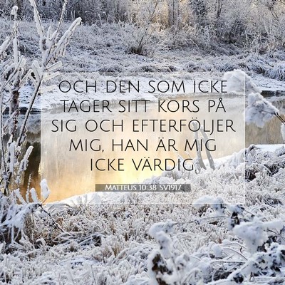 Matteus 10:38 SV1917 Bild av bibelvers