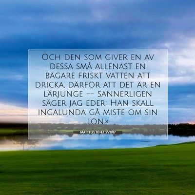Matteus 10:42 SV1917 Bild av bibelvers