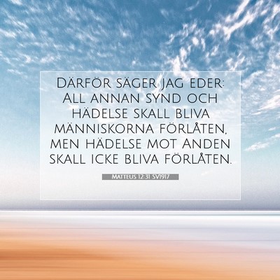 Matteus 12:31 SV1917 Bild av bibelvers