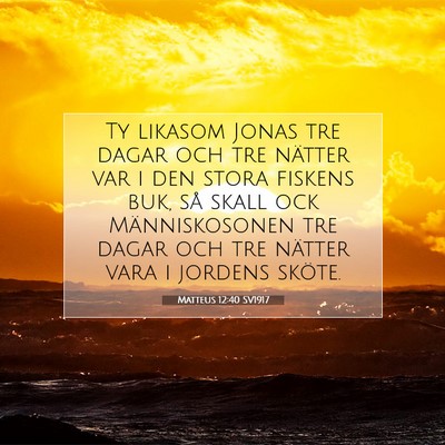 Matteus 12:40 SV1917 Bild av bibelvers