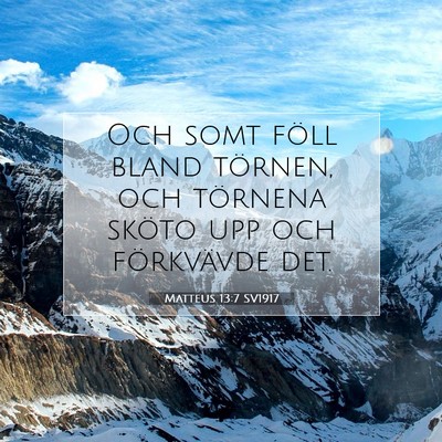 Matteus 13:7 SV1917 Bild av bibelvers