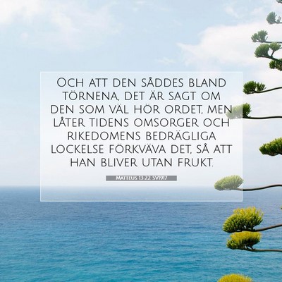 Matteus 13:22 SV1917 Bild av bibelvers