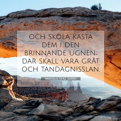 Matteus 13:42 SV1917 Bild av bibelvers