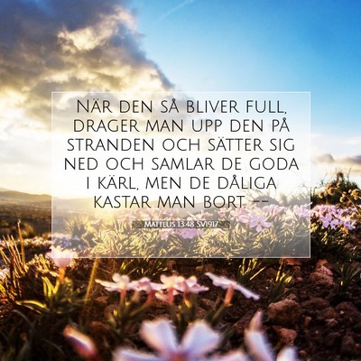Matteus 13:48 SV1917 Bild av bibelvers