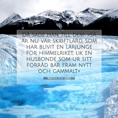 Matteus 13:52 SV1917 Bild av bibelvers