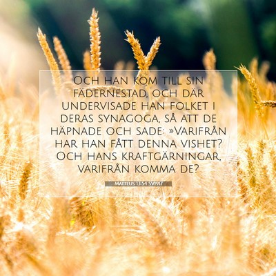Matteus 13:54 SV1917 Bild av bibelvers