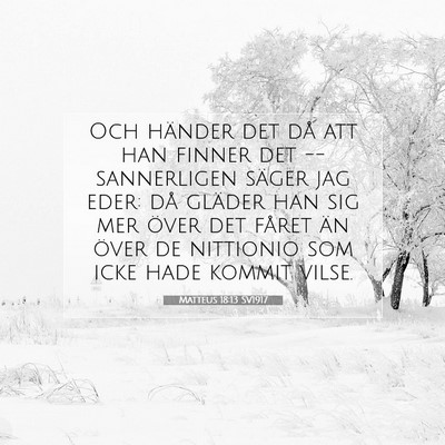 Matteus 18:13 SV1917 Bild av bibelvers
