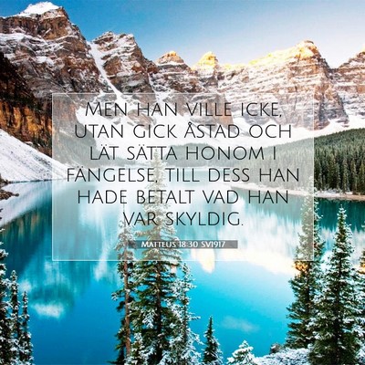 Matteus 18:30 SV1917 Bild av bibelvers