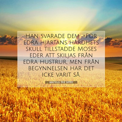 Matteus 19:8 SV1917 Bild av bibelvers