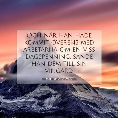 Matteus 20:2 SV1917 Bild av bibelvers