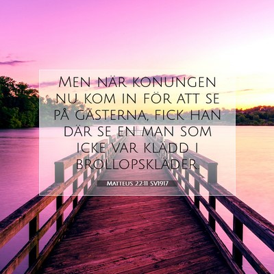 Matteus 22:11 SV1917 Bild av bibelvers