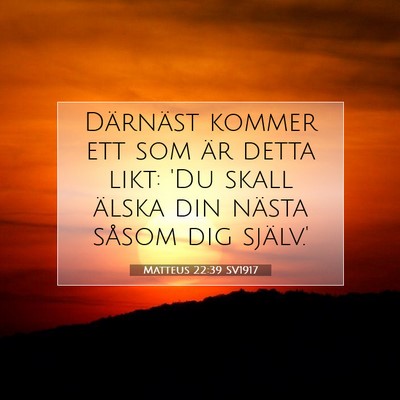 Matteus 22:39 SV1917 Bild av bibelvers