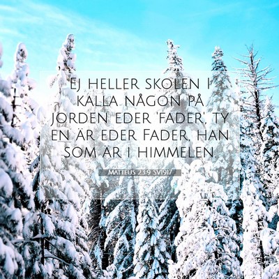 Matteus 23:9 SV1917 Bild av bibelvers