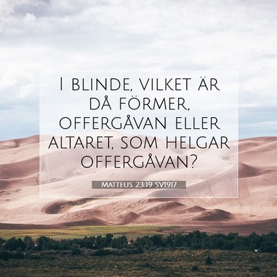 Matteus 23:19 SV1917 Bild av bibelvers