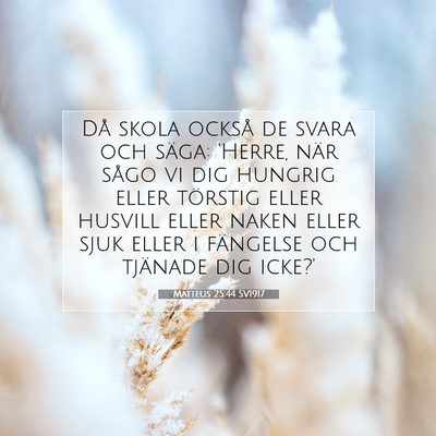 Matteus 25:44 Bibelvers Förklarad