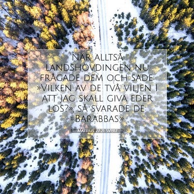 Matteus 27:21 SV1917 Bild av bibelvers